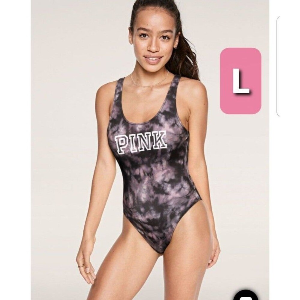 VS PINK black tie dye SWIMSUIT NWT